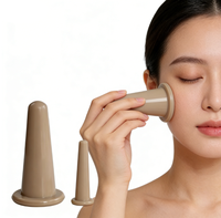 Ensemble de ventouses en silicone anti-cellulite HSB, 2 pièces, ventouses faciales sous vide, massage du visage, thérapie corporelle, ventouses d'aspiration Hijama, soin de la peau