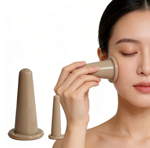 Ensemble de ventouses en silicone anti-<span class=keywords><strong>cellulite</strong></span>, 2 pièces, ventouses faciales sous vide pour massage du visage, thérapie corporelle, ventouses Hijama pour le soin de la peau - Product Image 1