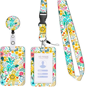 Porte-carte d'identité vierge de bobine d'insigne d'enseignant Yoyo imprimé polychrome avec logo - Product Image 1