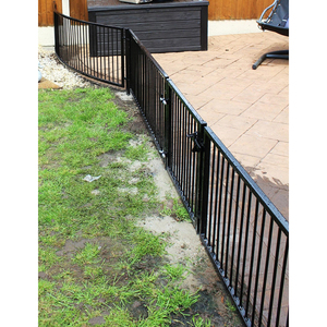 Valla de seguridad clásica para perros de hierro forjado para exteriores y puerta personalizada para patio trasero, corralito de seguridad para mascotas, valla de barrera para ejercicios - Product Image 6