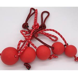 ลูกบอลยางยืดหยุ่นสีทึบสำหรับฝึกสัตว์เลี้ยงสุดหรูลูกบอลยางยืดแบบอินเตอร์แอคทีฟพื้นผิวเป็นหลุมเรียบของเล่นสำหรับสุนัขแมวของเล่นน่ารักเชือก PU - Product Image 6