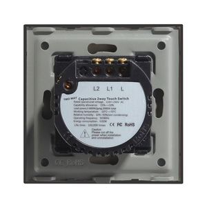 EU 2Gang 2 Way Màn Hình Cảm Ứng Gương <span class=keywords><strong>LED</strong></span> Điều Khiển Wifi Power Light Chuyển Đổi Lichtschalter Glasrahmen - Product Image 6