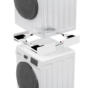 Kit de superposition lave-linge/sèche-linge en acier renforcé pour buanderie, support de connexion anti-vibration stable avec ajustement universel - Product Image 1