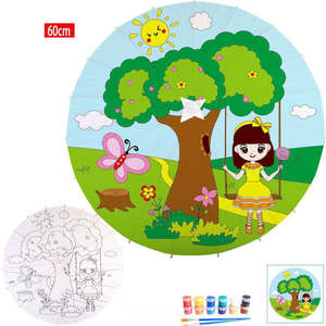 TX111 petit <span class=keywords><strong>dessin</strong></span> à la main <span class=keywords><strong>Parasol</strong></span> blanc bricolage peint chinois blanc papier parapluies personnalisé papier huilé parapluie - Product Image 4