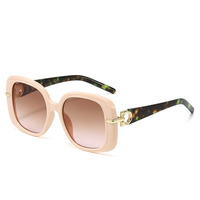 Lunettes de soleil de luxe vintage 2025 à grande monture carrée pour femmes et hommes, style punk classique, verres dégradés, monture dorée motif léopard