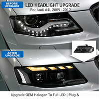 Projecteurs LED de style RS pour Audi A4L 2009-2012, ensemble de phares améliorés avec feux de jour LED et clignotants séquentiels