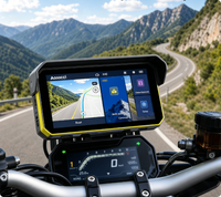 Layar Motor Aoocci C9 Promax 6 inci dengan CarPlay dan Dash Cam Depan Belakang, Wireless Android Auto untuk Berkendara Motor