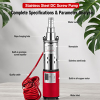 Pompe à eau propre électrique agricole, pompe submersible haute pression pour puits profonds, pompe à vis CC 12V/24V/48V/60V