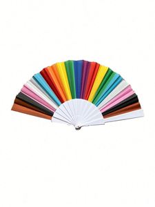 Handmade Summer Cool Color Artistic Glitter Bamboo-Woven Fan Premium Bamboo Crafts - Product Image 3