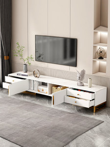 Meuble TV simple et moderne pour salon, petit appartement, sur pied, nouveau modèle 2023, luxe léger, emballage combiné Y - Product Image 3