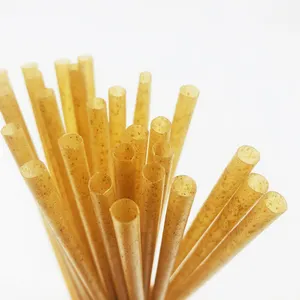 Cannucce di bagassa di canna da zucchero monouso avvolte singolarmente in fibra vegetale cannucce di canna da zucchero biodegradabili senza PLA