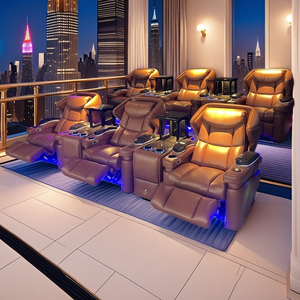 เก้าอี้หนังสำหรับโฮมเธียเตอร์หรูหราเก้าอี้โซฟาแบบเอนกายในห้องสื่อโซฟาที่นั่งในภาพยนตร์ - Product Image 1