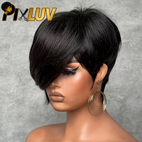 Perruques Courtes en Cheveux Vierges Vietnamiens de Grade 12A/15A, Perruques Frontales HD en Dentelle, Lisses, Couleur Naturelle, Sans Colle