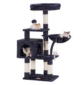 Árbol para Gatos Moderno de Alta Calidad, Casa Tipo Torre, Estructura de Cactus Grande de Madera con Cuerda de Cáñamo, Sisal y Peluche, Muebles para Gatos - Product Image 1