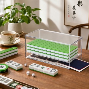 Caja de Almacenamiento de Mahjong de Acrílico Premium al por Mayor |   Caja Organizadora de Fichas de Juego Apilables Transparente con Bandeja Extraíble y Diseño Resistente - Product Image 1