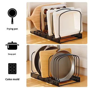 Scaffale Regolabile in Metallo per Ciotole, Piatti, Pentole e Stampi per Torte - Organizer Moderno per Armadietti e Piani di Lavoro - Product Image 4