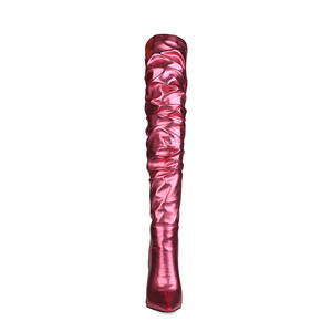 Marque privée Femmes Bottes Longues Talons Aiguilles Dames Couleur <span class=keywords><strong>Rouge</strong></span> Pull-on Pole Dancing Cuissardes - Product Image 6