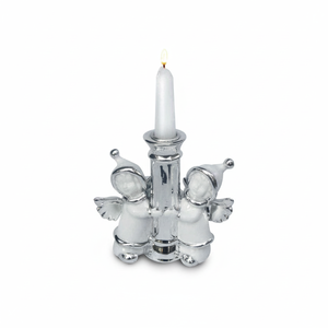 Portacandele Angelo 130 mm Decorazione Natalizia Finitura Argento - Product Image 2