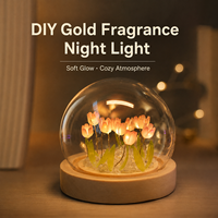 Kit de bricolage pour bougie de nuit en forme de tulipe, bouquet de fleurs, décoration de bureau faite à la main, cadeau d'anniversaire, kit de bienvenue pour les employés, articles cadeaux