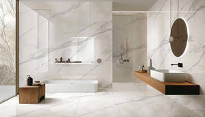 Tấm đá nhân tạo mài bóng Alpine White 3200x1600x12mm dùng cho mặt bàn, tường, sàn - Product Image 6