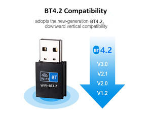 ミニ2-in-1 USB 150Mbps WiFi & BT 4.2レシーバーアダプターRealtek RTL8723DU外部150M Wi-FiドングルラップトップPC用在庫あり - Product Image 3