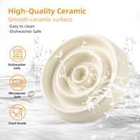 Bol de nourriture lente en céramique pour animaux de compagnie Écologique Anti-étouffement Chat Chien Assiette à dîner Protection de la colonne cervicale Bols Assiette de nourriture