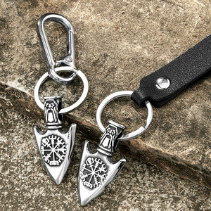 Viking Rune Arrow <b>Keychain</b> Zinc Alloy Metal Pendant Nordic Style Charm Unisex Gift Accessory - Product Image 1