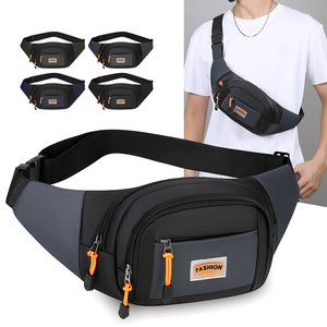 Fashion Waist Bag Nylon Large Capacity Water Resistant Outdoor Sports Chest Bag For Men Women Gray Black Military Green Blue - Product Image 1