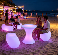 Meubles LED Lumineux Multicolores pour Soirées en Plage, Événements Côtiers, Mariages, Noël, Halloween, Décoration de Fêtes, Télécommande Incluse