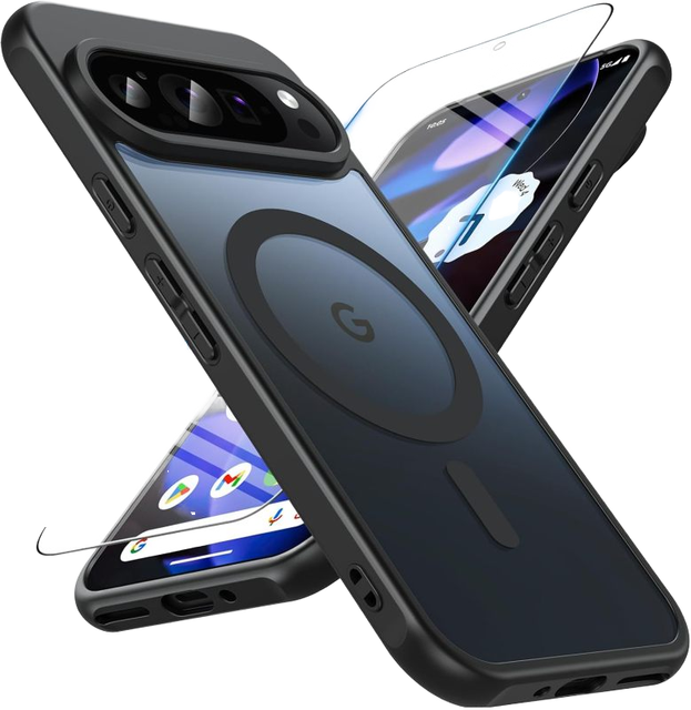 Magnetic for Google Pixel 9/9 Pro Case with Screen Protector Shockproof Protection Slim Matte Back Cover