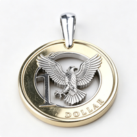 Colgante de Moneda de Dólar Irregular de Aleación de Zinc con Diseño de Águila, Moderno y Tradicional, para Coleccionistas de Arte, Pin de Élite TWEP-0011