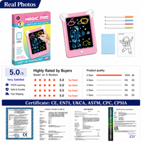 Tablette de dessin lumineuse à 8 effets lumineux, thème astronaute, tablette de dessin électronique réutilisable pour enfants, cadeau