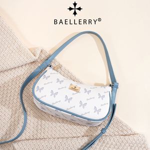 Baelberry Women's Crossbody Bag White Butterfly Print Water Resistant Shoulder Bag Everyday Commuter Style - Product Image 4
