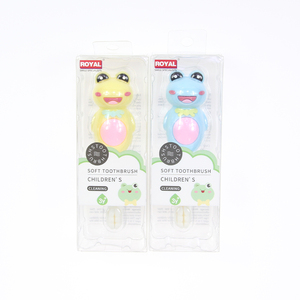 Brosse à dents pour enfants Happy Frog, utilisation quotidienne, dessin animé, 3D, sécurité, caoutchouc, marque privée, 10000 poils ultra doux, brosse à dents OEM - Product Image 3