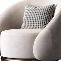 Fauteuil de loisirs au design nordique moderne, pivotant, minimaliste, en tissu de coton, style léger et luxueux, pour la maison, le bureau, l'hôtel, extensible
