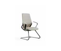 Chaise de bureau cantilever moderne en cuir PU avec dossier haut pour réception et mobilier commercial