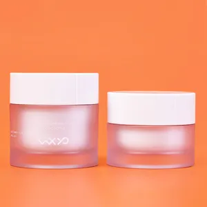 Cosmetic Acrylic Frosted Plastic Empty Cream Customized Jar Luxury 5g 10g 30g White Double Wall Jars With White Lid