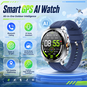 Montre GPS d'aventure WS400 avec assistant vocal IA GPT, étanche 3ATM, boussole, altimètre et bracelet réglable pour la randonnée - Product Image 1