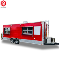 Camion de cuisine mobile Nouveau chariot de rue avec support à hot-dog Remorque pour barbecue et camion de crème glacée Grande remorque de concession