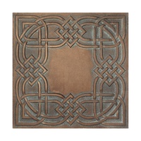 Plafond carré en PVC blanc mat vintage PL61, panneaux artistiques imitation étain pour hôtel, ignifuges et imperméables