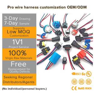 ผู้ผลิตสายไฟและชุดสายไฟรถยนต์แบบ OEM มืออาชีพโดยตรง พร้อมสายไฟหุ้มฉนวน PVC ป้องกันน้ำ - Product Image 1