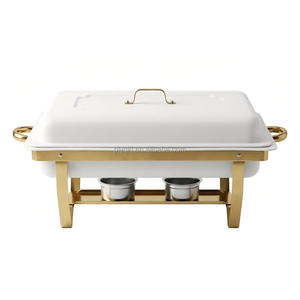 Calentador de Comida Plegable Minimalista Blanco y Dorado de 9L para Bodas, Cafeterías y Fiestas de Lujo, Estilo Comercial - Product Image 1