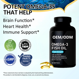 Cápsulas blandas de aceite de pescado Omega-3 de Venta caliente 60 cápsulas con potencia 3X EPA y DHA Soporte de enfoque inmune y cerebral para adultos - Product Image 2