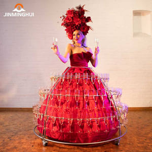 Gece kulübü VIP Bar hizmeti için şampanya kadehi etek için yeni varış lüks Metal Showgirl yeni yıl partileri için hareket edebilir - Product Image 4