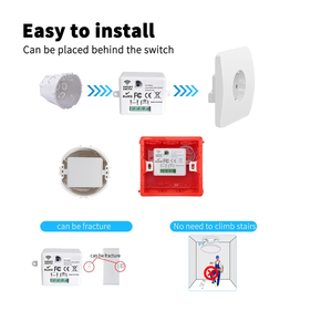 Carte de contrôle sans fil auto-alimentée WiFi intelligente 10A à micro-énergie pour montage en surface, pour projets OEM commerciaux et hôteliers, 4 voies, ABS - Product Image 5