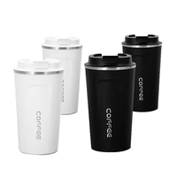 Tasses à café réutilisables en acier inoxydable avec logo personnalisé, 380 ml et 510 ml, à double paroi isolée, pour le camping et les voyages
