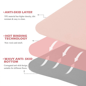 Özel Baskılı Süet Yüzeyli TPE <span class=keywords><strong>Yoga</strong></span> <span class=keywords><strong>Mat</strong></span>ı Ekstra Büyük Boy Çevre Dostu Kaymaz Su Geçirmez Leke Tutmaz Taşıma Askılı - Product Image 6