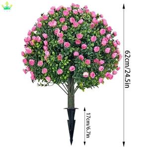 Plante artificielle <span class=keywords><strong>en</strong></span> forme de rose, boîte à fleurs, herbe de buis, feuille de plastique, boule de buis, facile à pousser pour la décoration de la maison, du bureau, du jardin, de la porte d'entrée - Product Image 6
