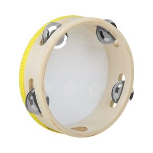 กลองแทมบูรีนออร์ฟขนาด 6 นิ้ว พร้อมลายการ์ตูนดอกไม้เล็กๆ สามดอก กลองเขย่ามือถือสำหรับการเล่นดนตรีเพื่อการศึกษา - Product Image 4