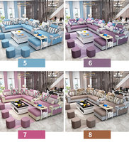 Canapé d'angle pour salon, canapé-lit moderne en tissu, ensemble de canapés royal 7 places
